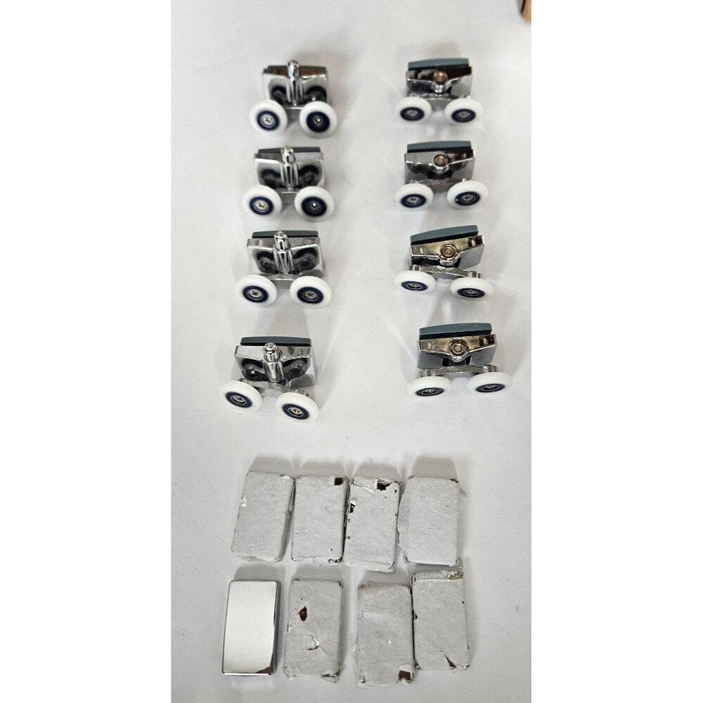 Heavy Duty Shower Door Rollers 4 Up 4 Down With 8 Crash Pads Bathroom Acc